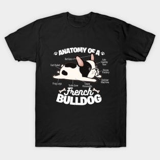 Anatomy Of A French Bulldog Funny Frenchie Design T-Shirt